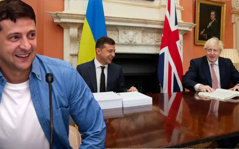 Каламбурсионист, в роли главы Украины, Зеленский после встреч в Лондоне